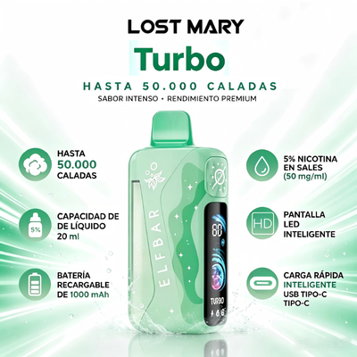 LOST MARY Turbo 50000 Puffs Vape Desechable