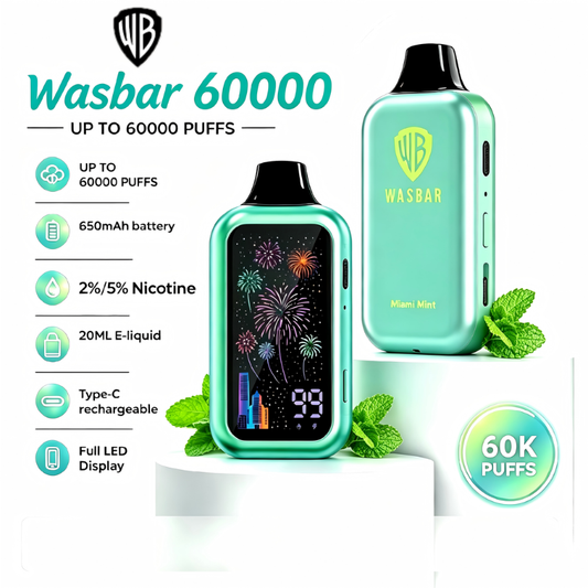 WASBAR 60000 Puffs Vape Desechable - 10pcs