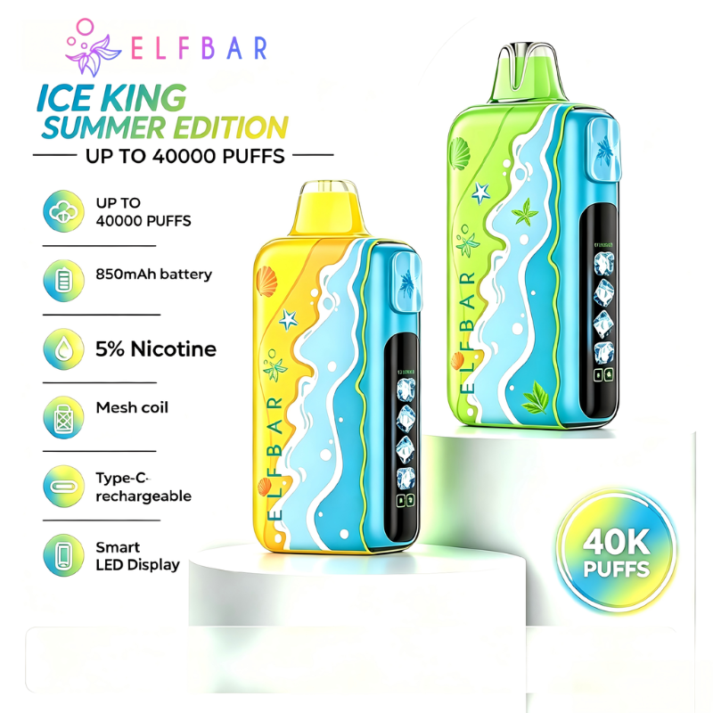 ELF BAR ICE KING Summer Edition 40000 Vape Desechable Recargable